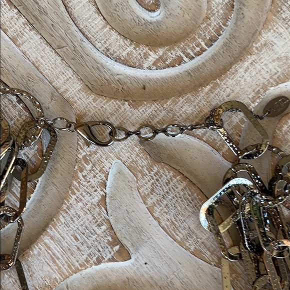 Silver and darkened silver multi strand necklace - Picture 3 of 3